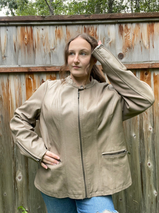Brown Faux Leather Jacket