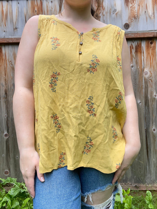 Yellow Floral Tank Top | From the Rack | Grace Thrifts