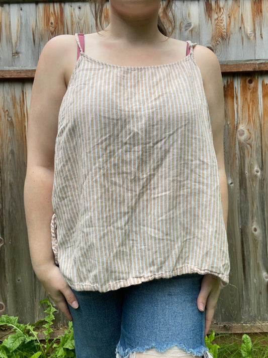 Beige Striped Tank Top | From the Rack | Grace Thrifts