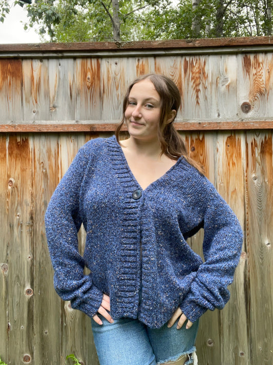 Blue Wool Knit Cardigan | From the Rack | Grace Thrifts