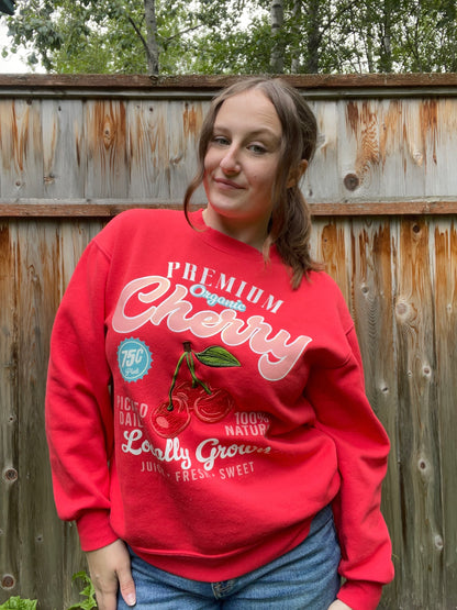 Premium Cherry Crewneck | From the Rack | Grace Thrifts