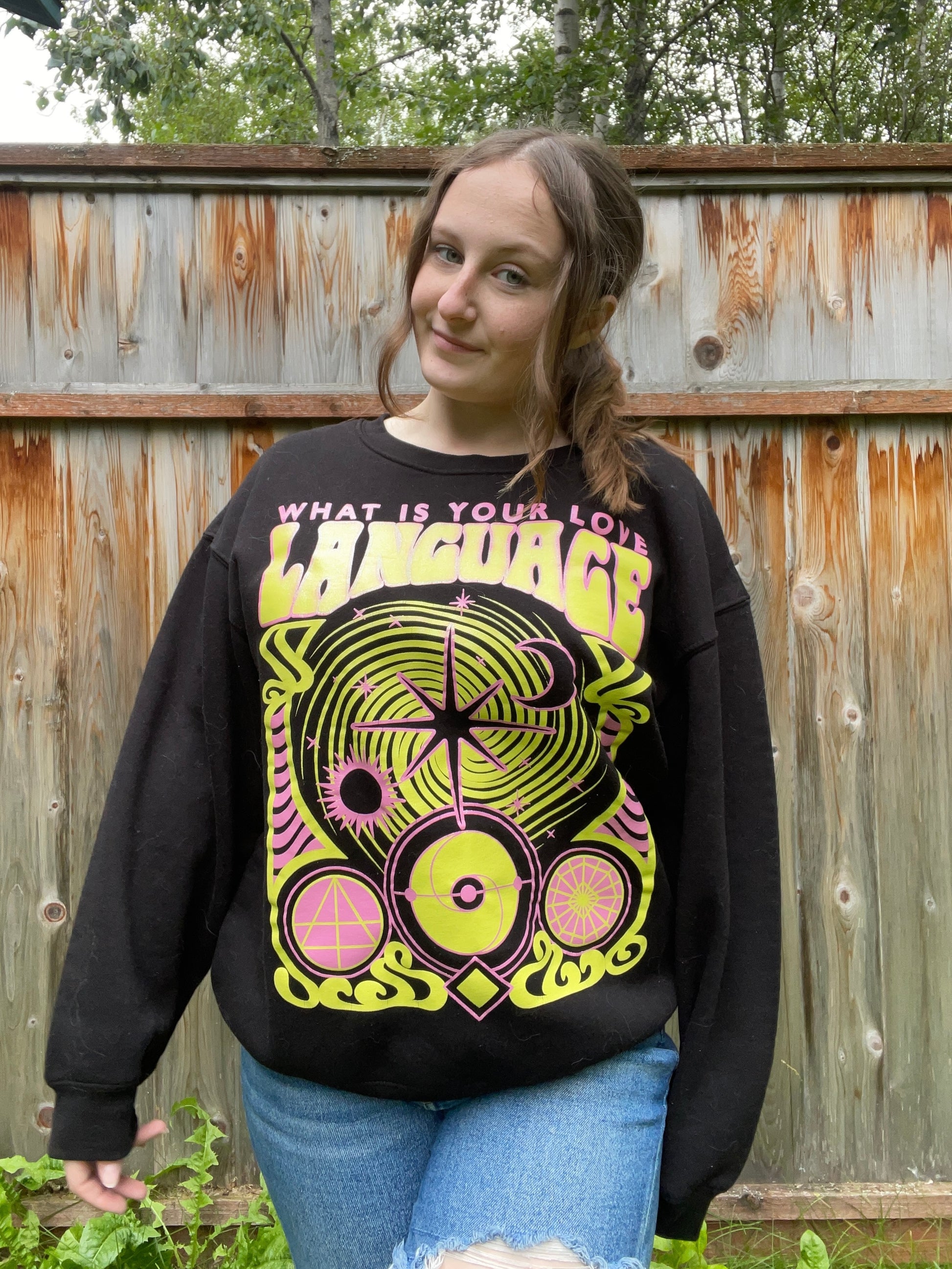What Is Your Love Language Crewneck | From the Rack | Grace Thrifts