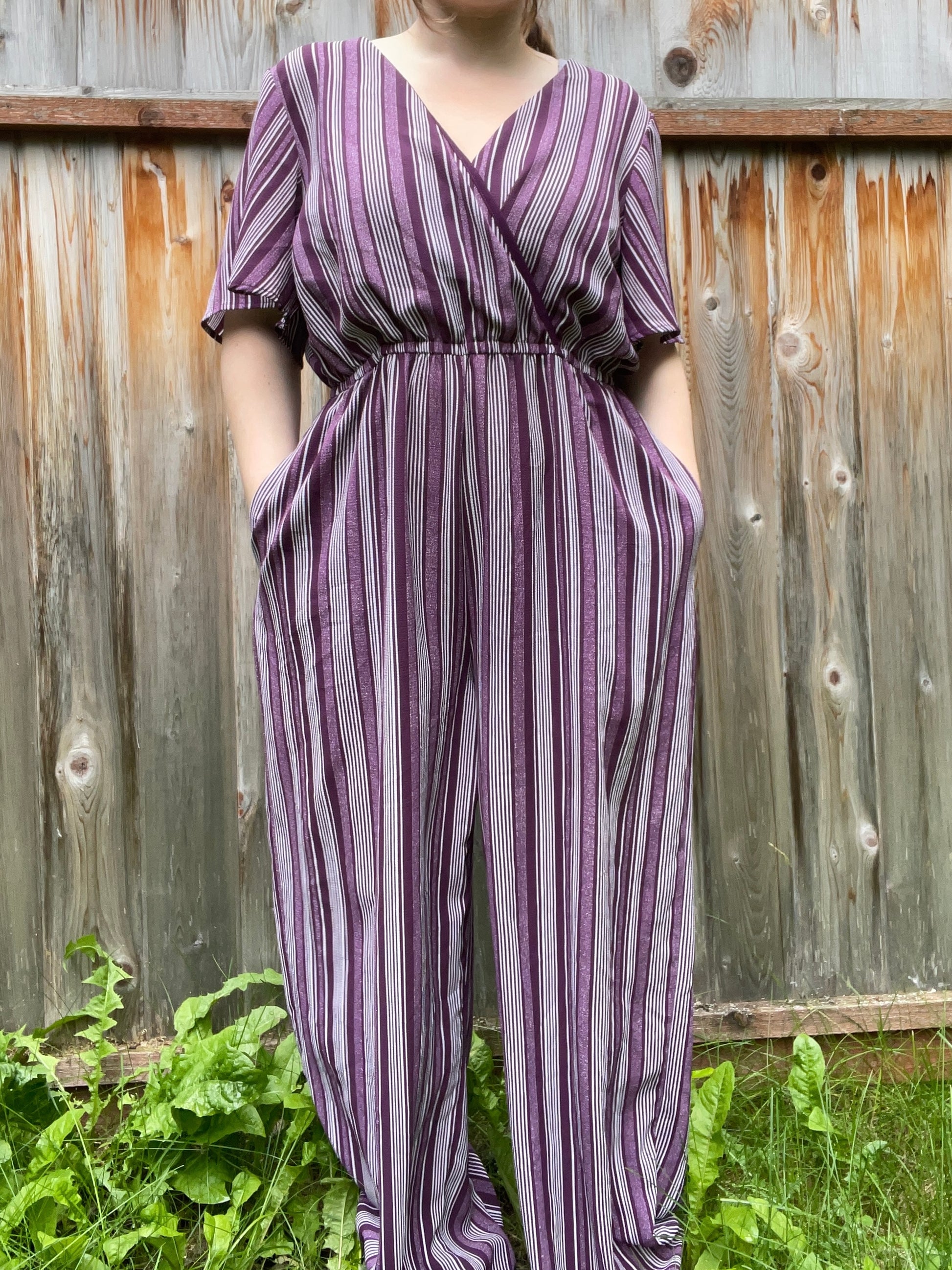 Purple Striped Jumpsuit | From the Rack | Grace Thrifts