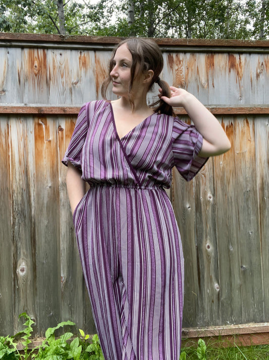 Purple Striped Jumpsuit | From the Rack | Grace Thrifts