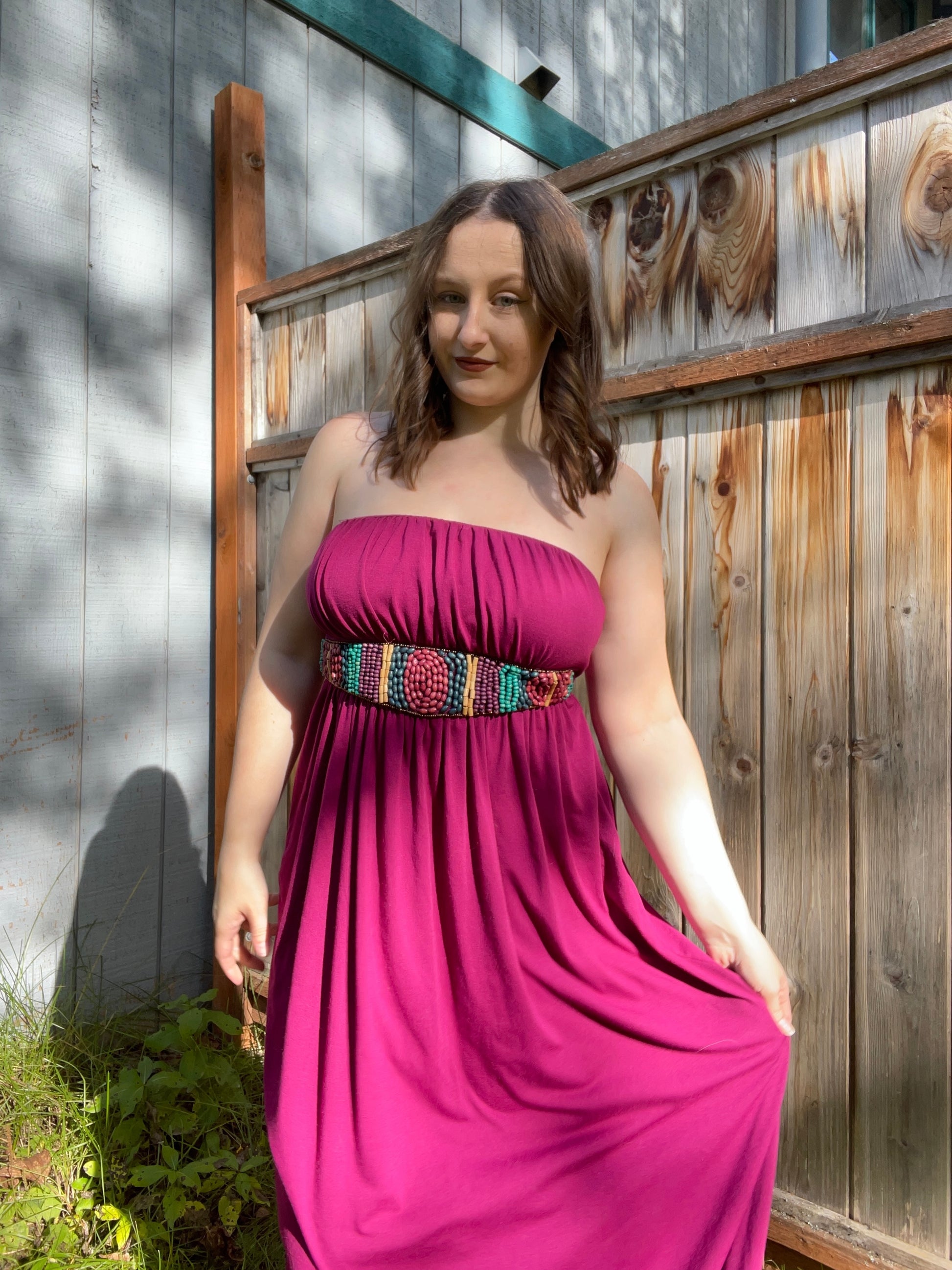 Maroon Beaded Mini Dress | From the Rack | Grace Thrifts
