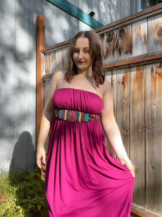 Maroon Beaded Mini Dress | From the Rack | Grace Thrifts