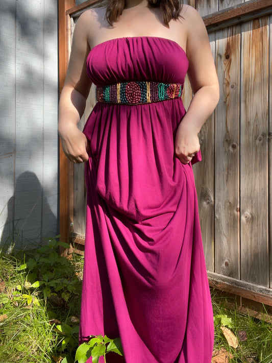 Maroon Beaded Mini Dress | From the Rack | Grace Thrifts
