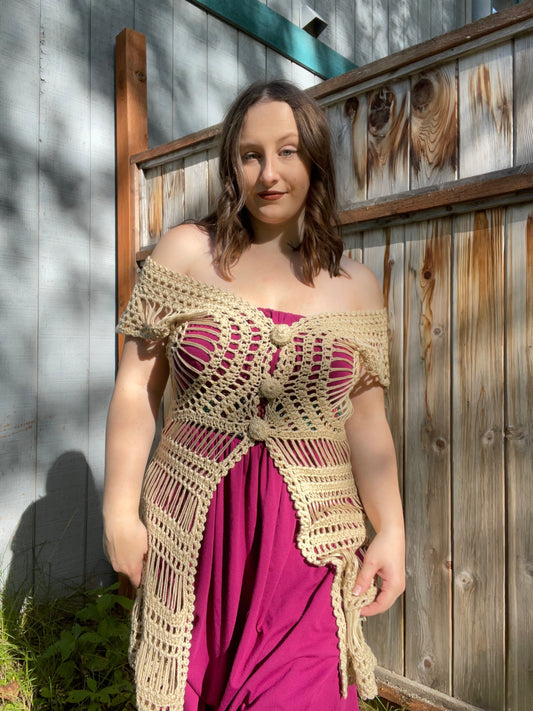 Cream Macrame Cover Up | From the Rack | Grace Thrifts