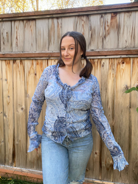 Y2K Silvermist Blouse | From the Rack | Grace Thrifts