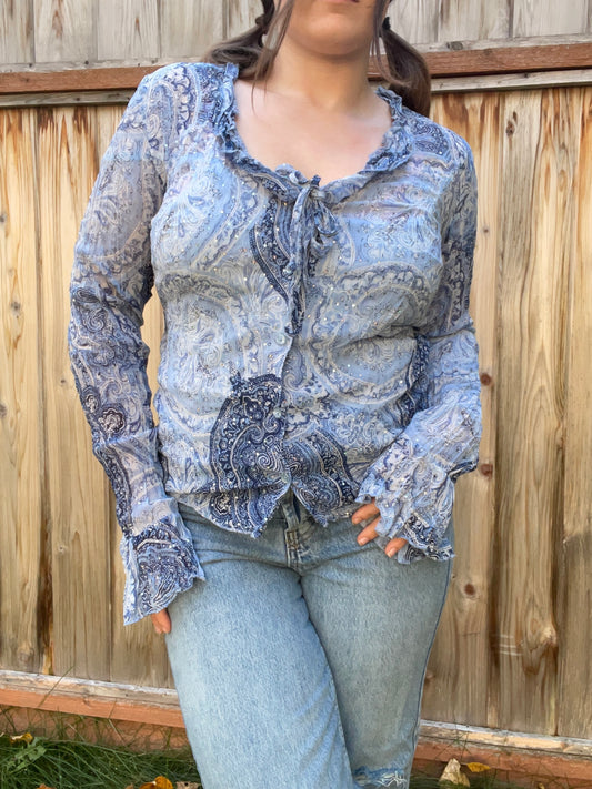 Y2K Silvermist Blouse | From the Rack | Grace Thrifts