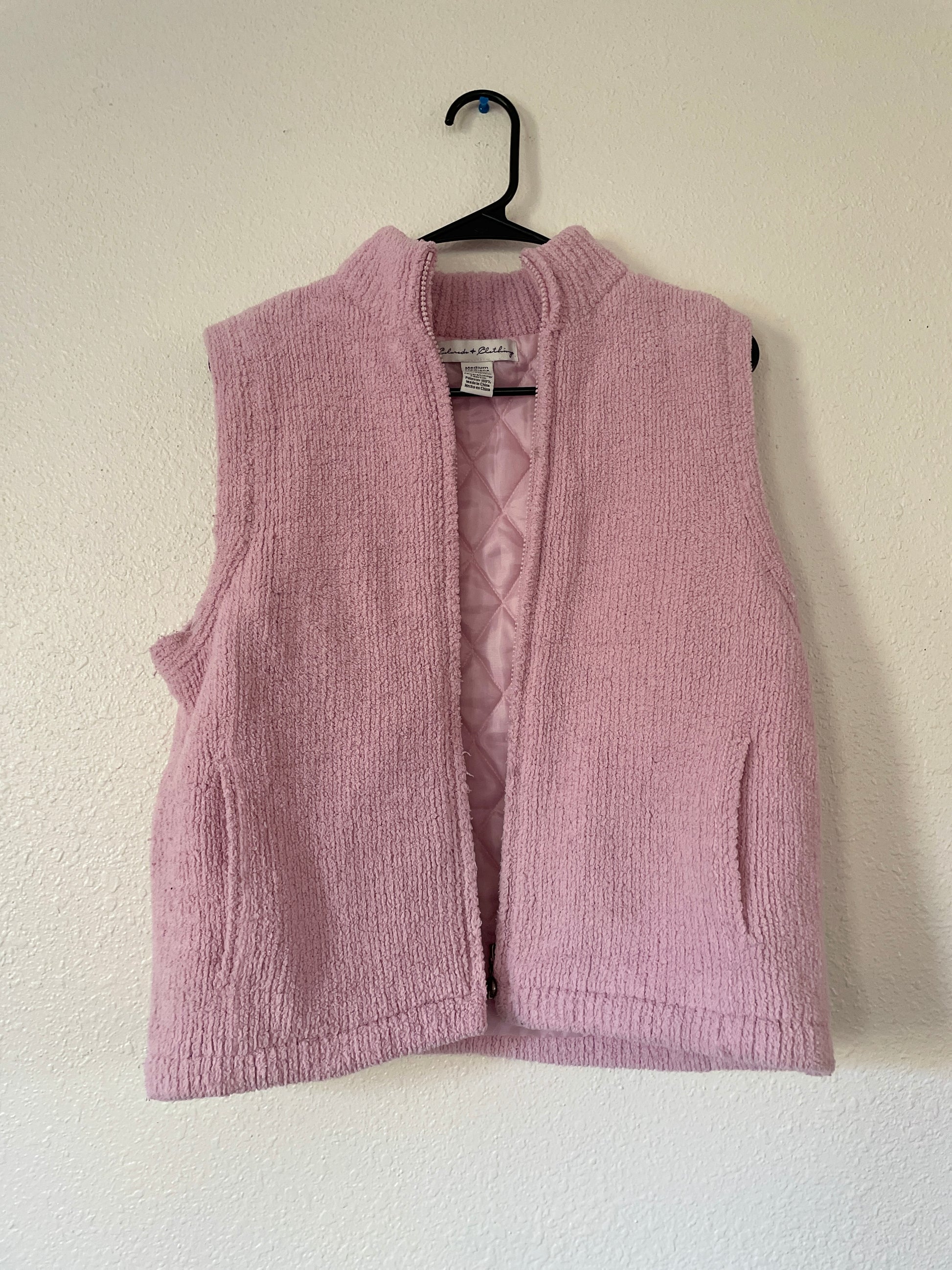 Pink Fuzzy Zip Up Vest | From the Rack | Curated Secondhand Styles | Grace Thrifts | Wasilla, AK