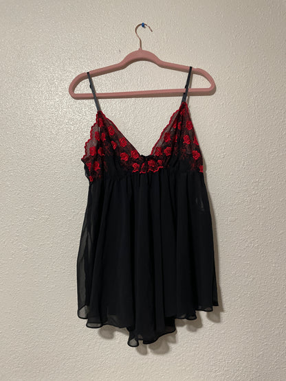 Black & Red Lace Lingerie Slip | From the Rack | Grace Thrifts