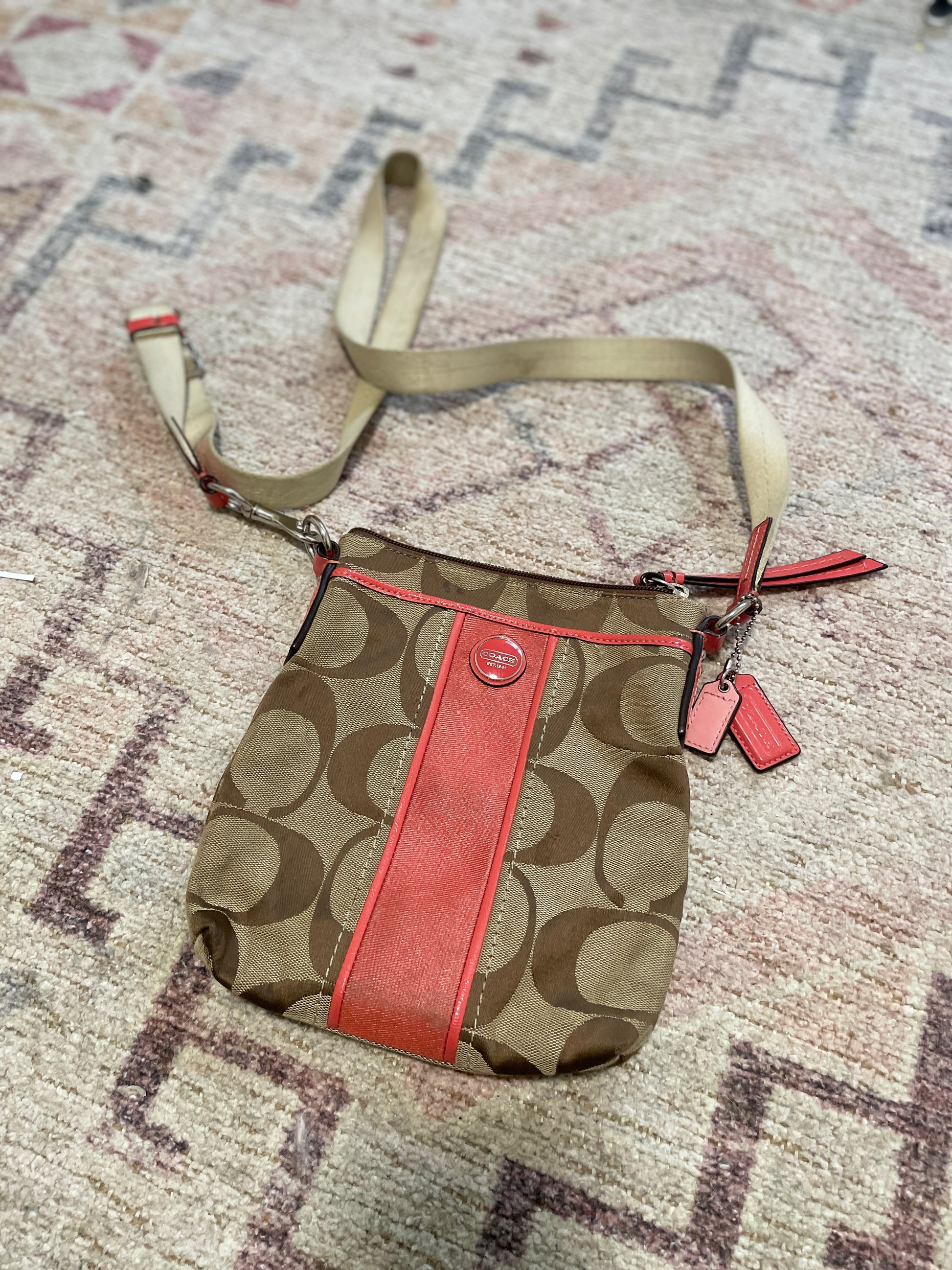 Faux Peach Coach Crossbody | From the Rack | Grace Thrifts