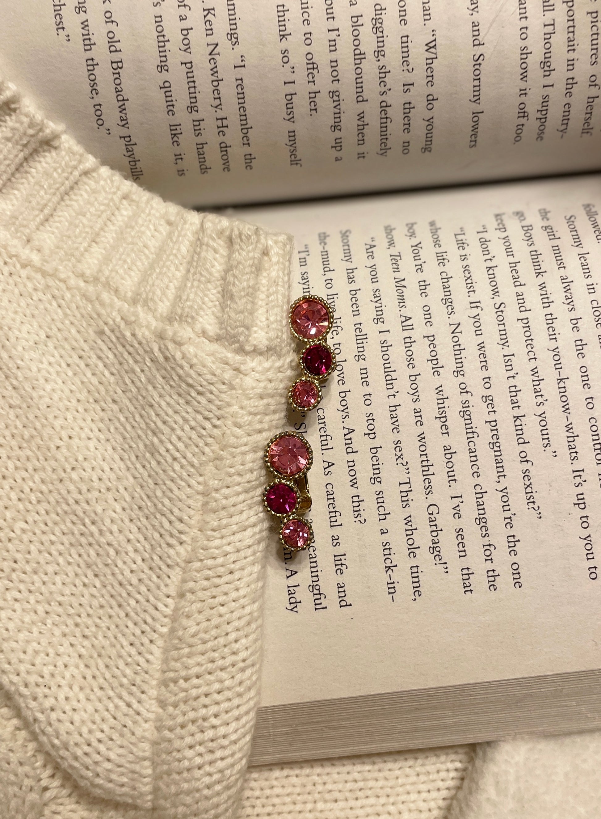 Triple Pink Clip On Earrings | From the Rack | Grace Thrifts