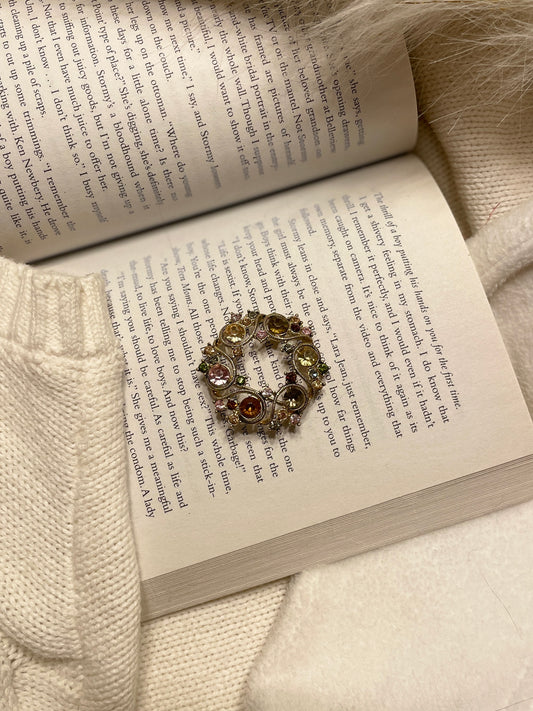 Vintage Monet Rhinestone Wreath Brooch | From the Rack | Grace Thrifts