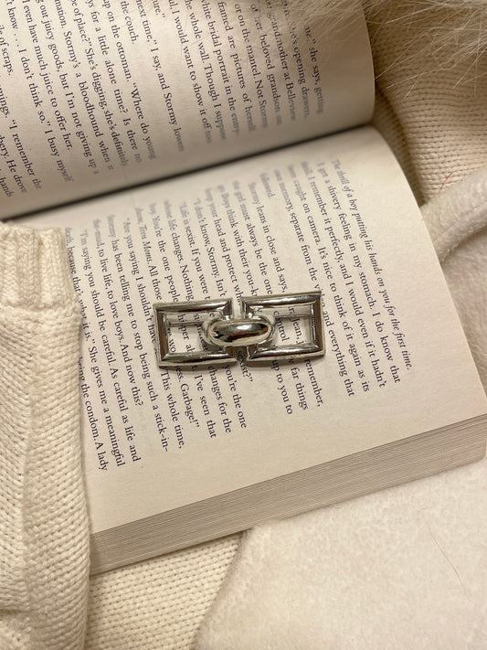 Silver Toned Buckle Brooch