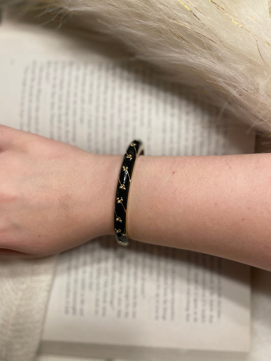 Napier Vintage Designer Black Enamel Bracelet | Grace Thrifts