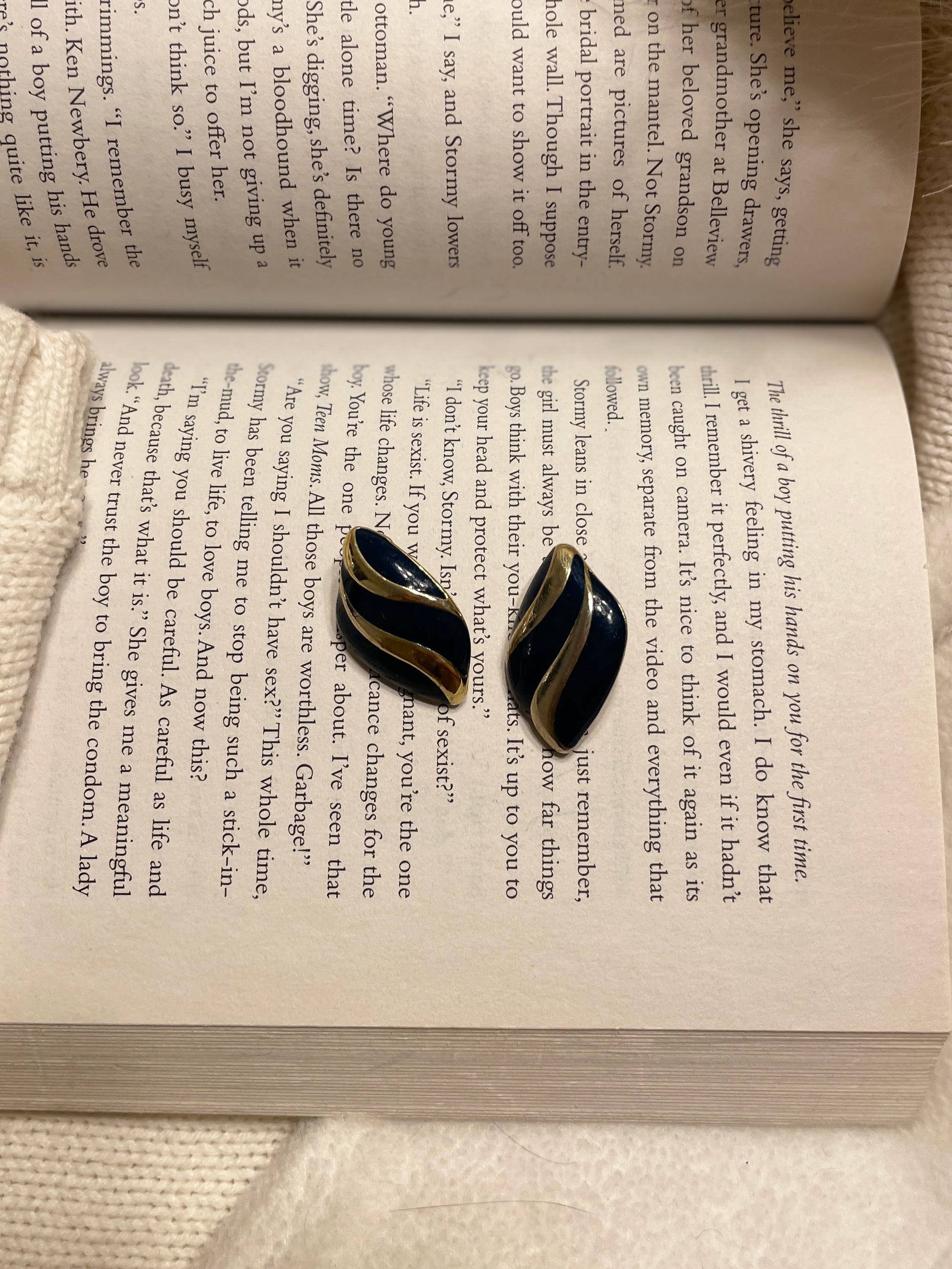 Crown Trifari Blue Enamel Earrings | From the Rack | Grace Thrifts
