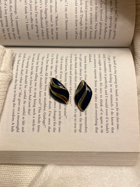 Crown Trifari Blue Enamel Earrings | From the Rack | Grace Thrifts