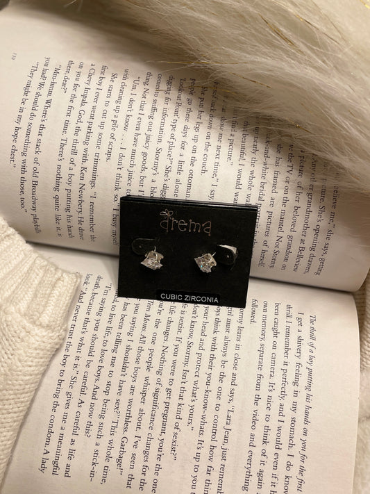 Cubic Zirconia Crystal Earrings | From the Rack | Grace Thrifts