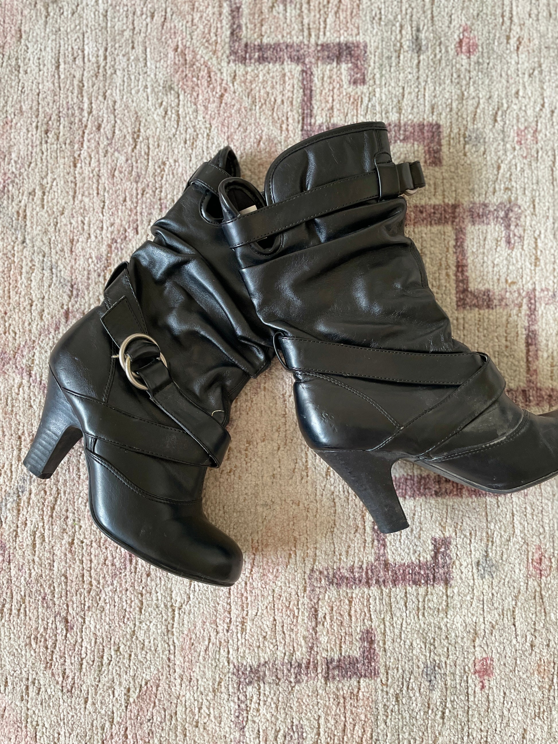 Black Buckle Boots | From the Rack | Grace Thrifts