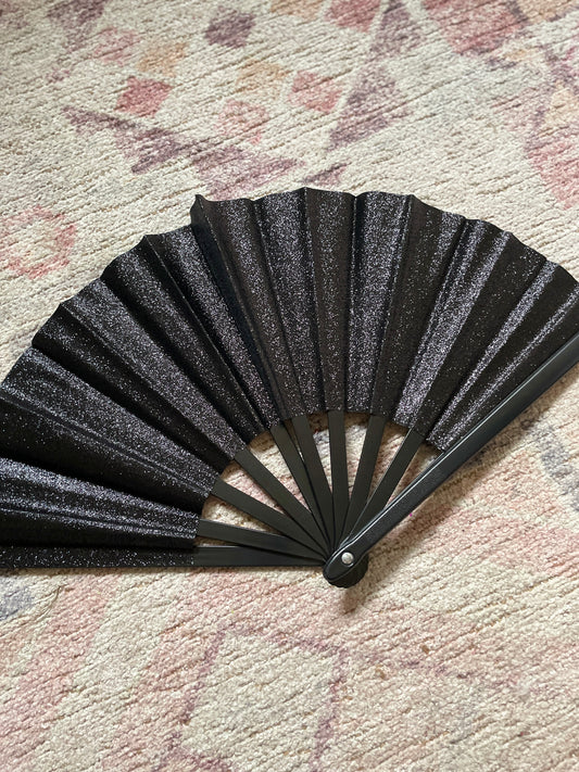 Black Glitter Fan | From the Rack | Grace Thrifts