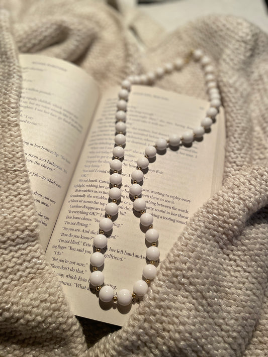 White Beaded Necklace | From the Rack | Grace Thrifts