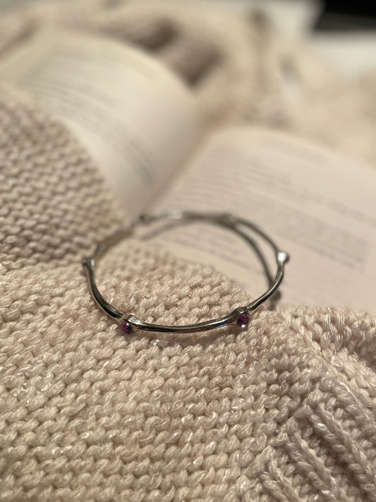 Dainty Silver Gem Bangle | From the Rack | Grace Thrifts