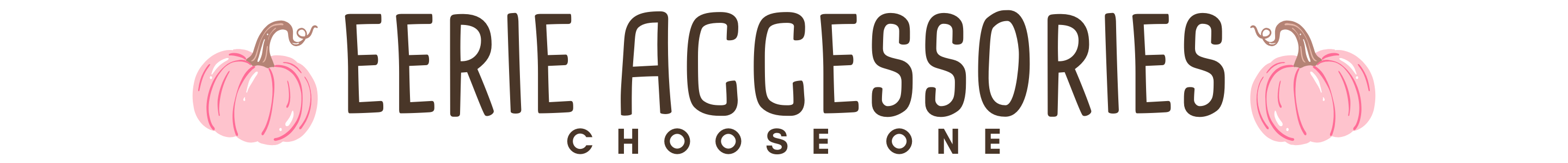 Eerie Accessories logo with pink pumpkins on a white background