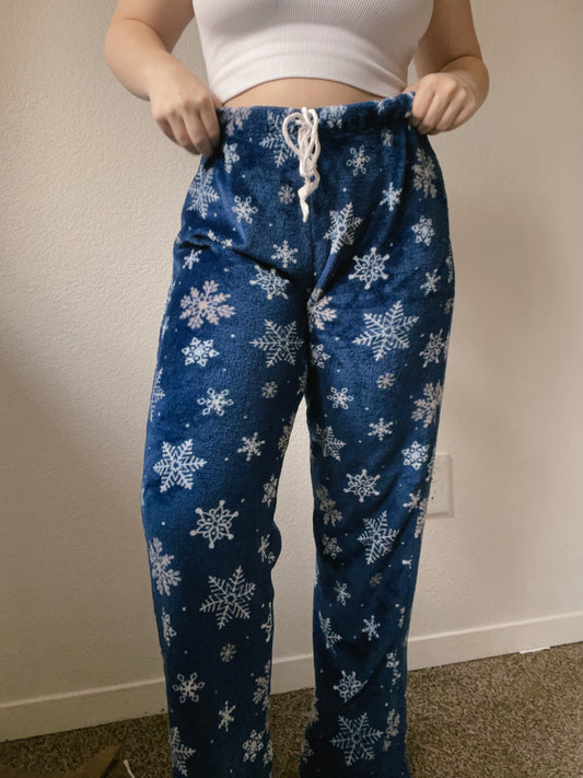 Dark Blue Snowflake Pajama Pants