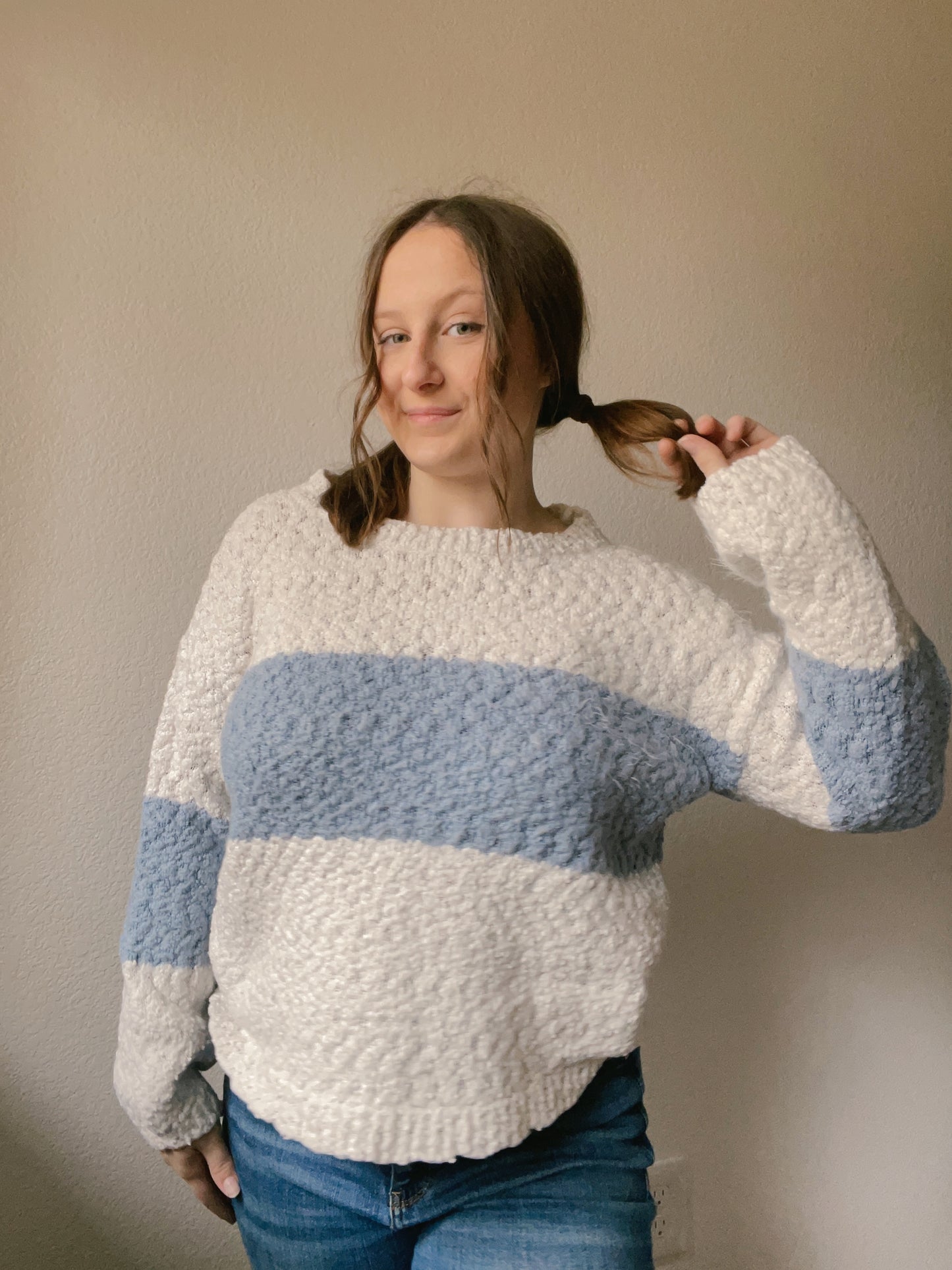Color Block Textured Sweater | From the Rack | Grace Thrifts