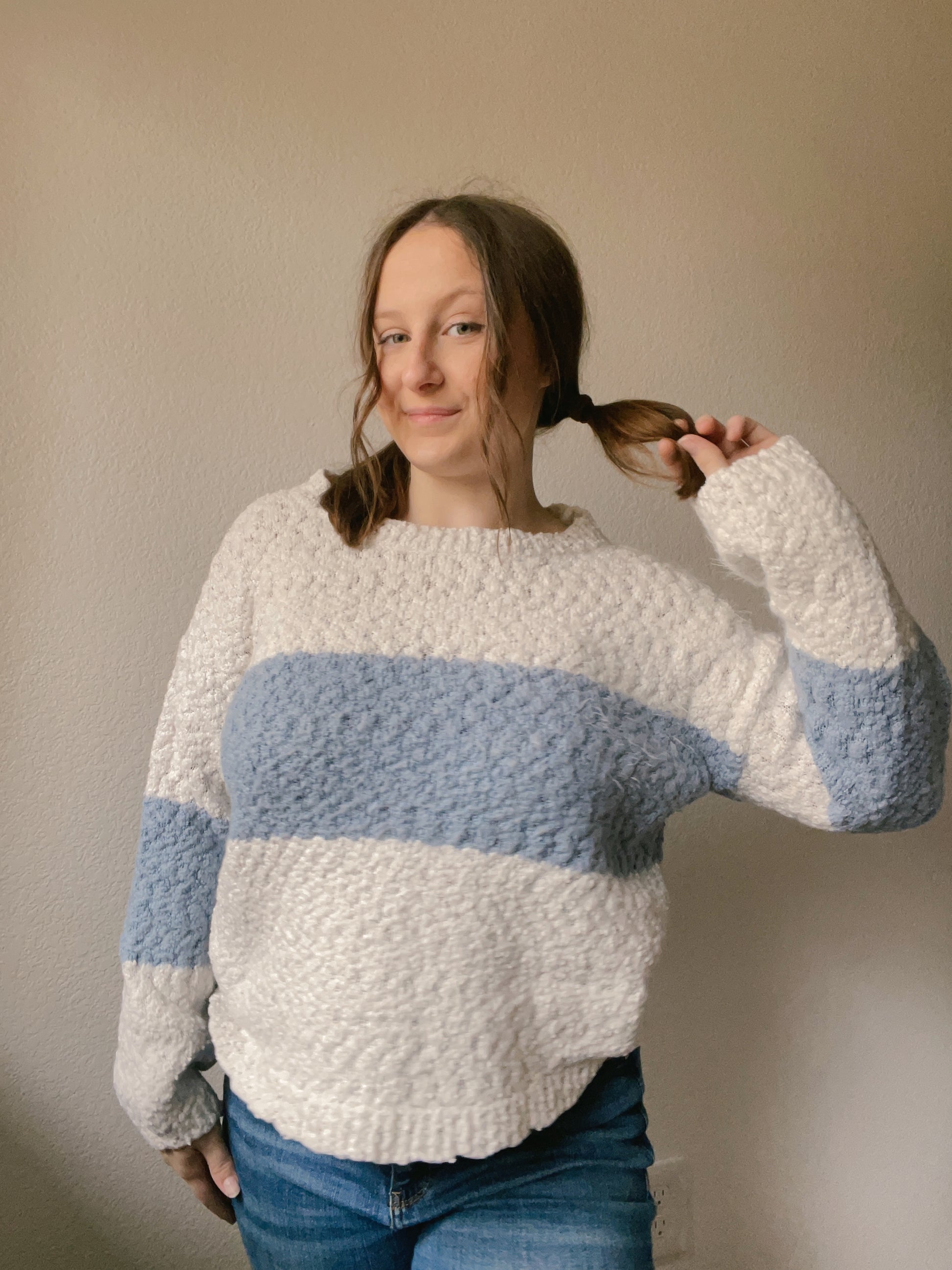 Color Block Textured Sweater | From the Rack | Grace Thrifts