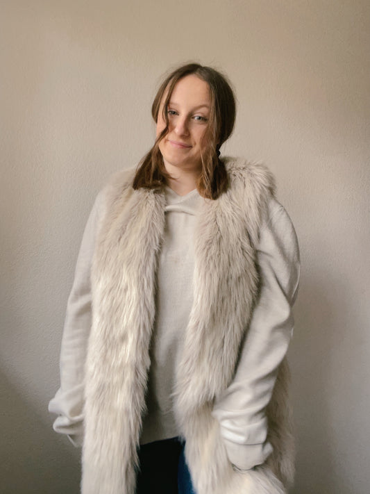 Off-White Faux Fur Vest | From the Rack | Grace Thrifts