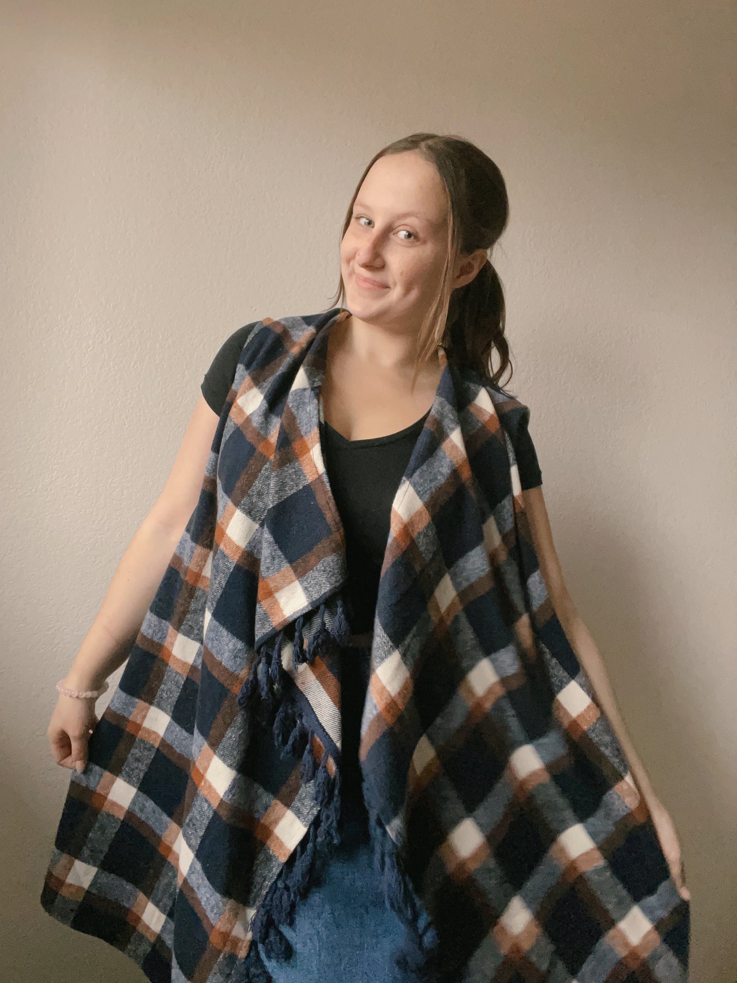 Brown & Blue Plaid Cardigan | From the Rack | Grace Thrifts