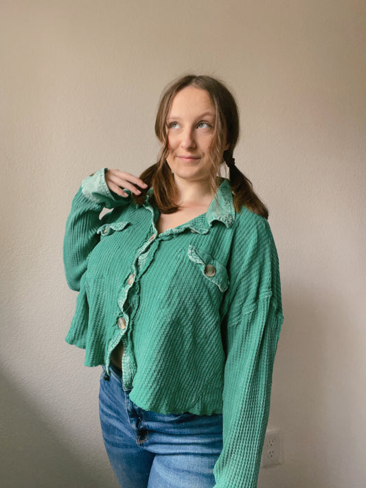 Waffle Knit Long Sleeve Top | From the Rack | Grace Thrifts