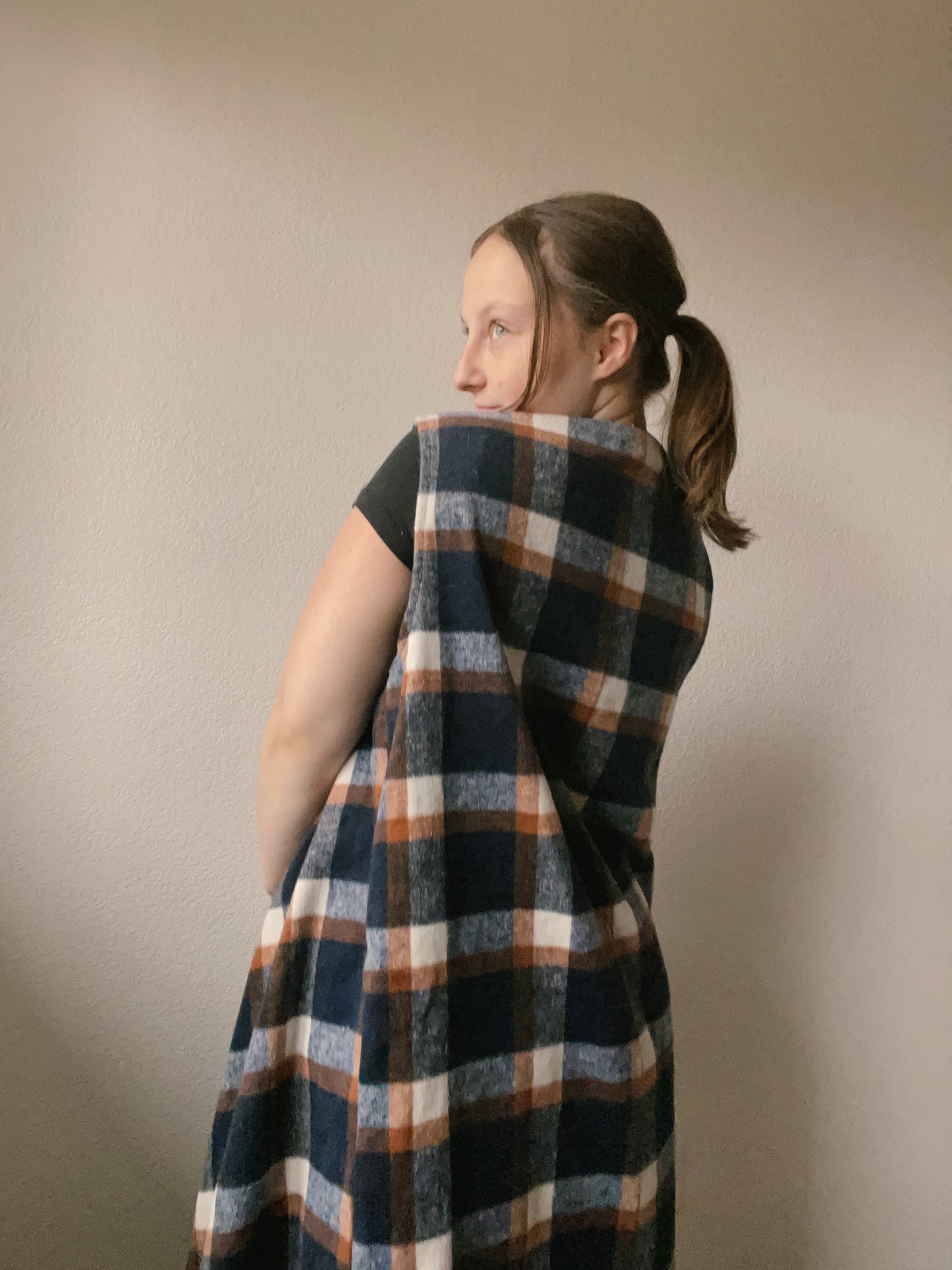 Brown & Blue Plaid Cardigan | From the Rack | Grace Thrifts