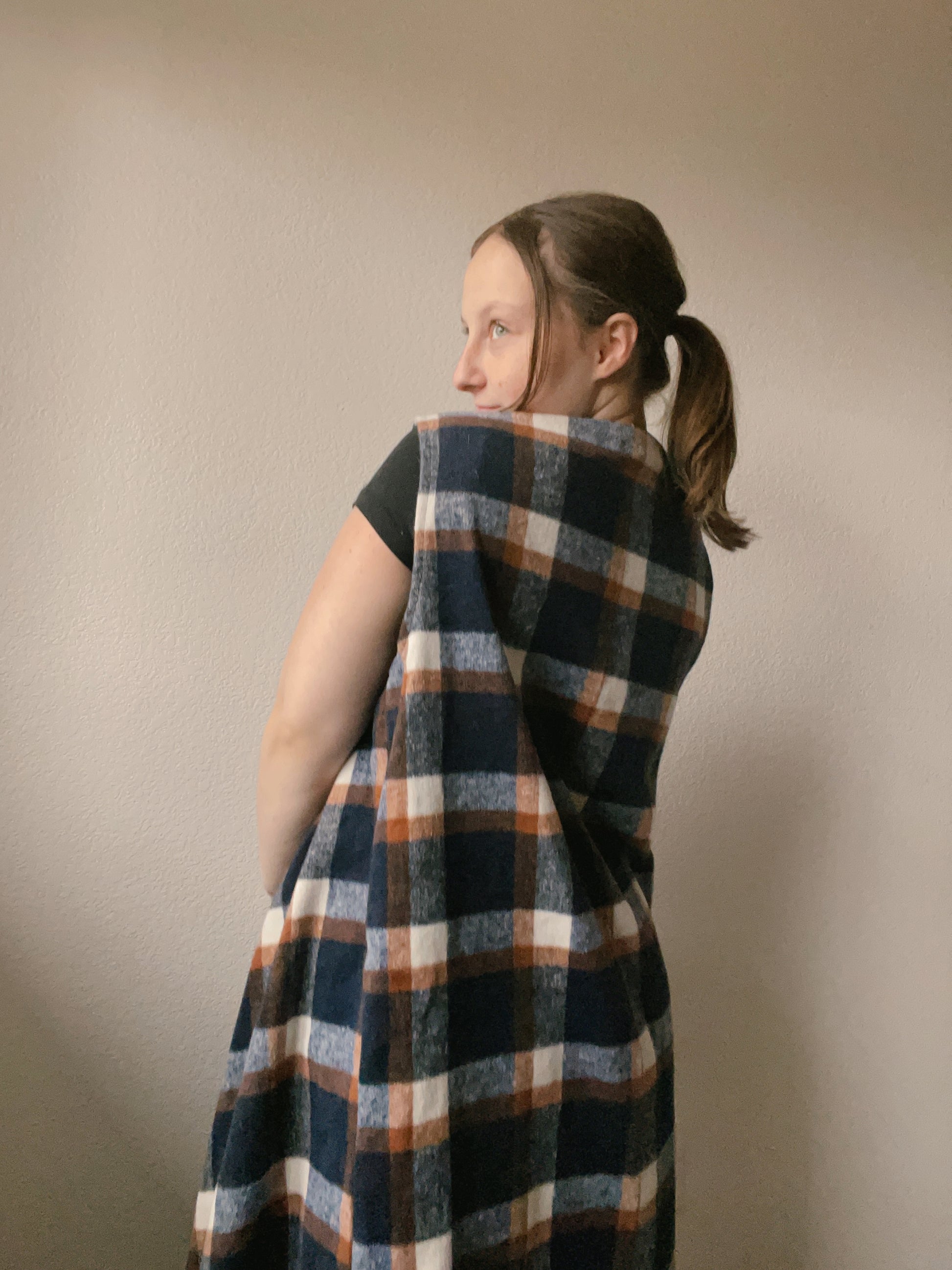 Brown & Blue Plaid Cardigan | From the Rack | Grace Thrifts