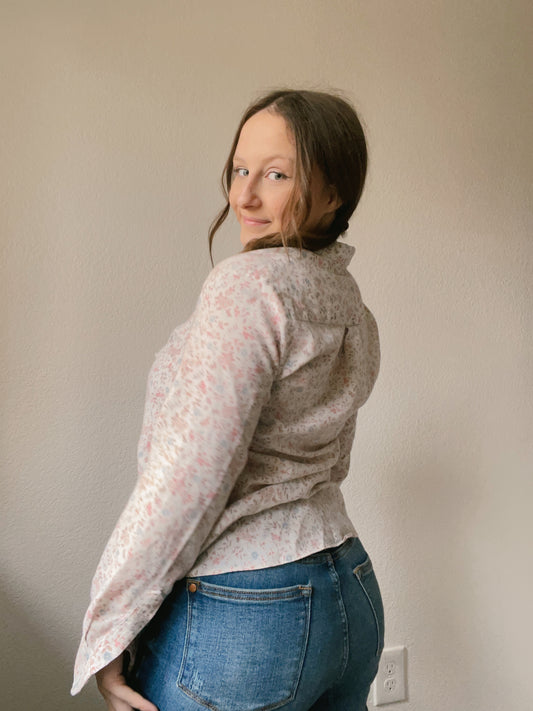 Pastel Floral Button Up Shirt | From the Rack | Grace Thrifts