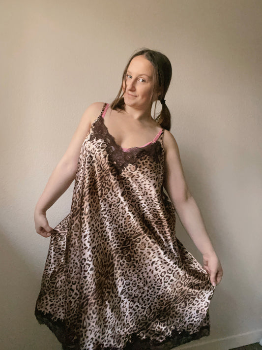Leopard & Lace Slip Dress | From the Rack | Grace Thrifts