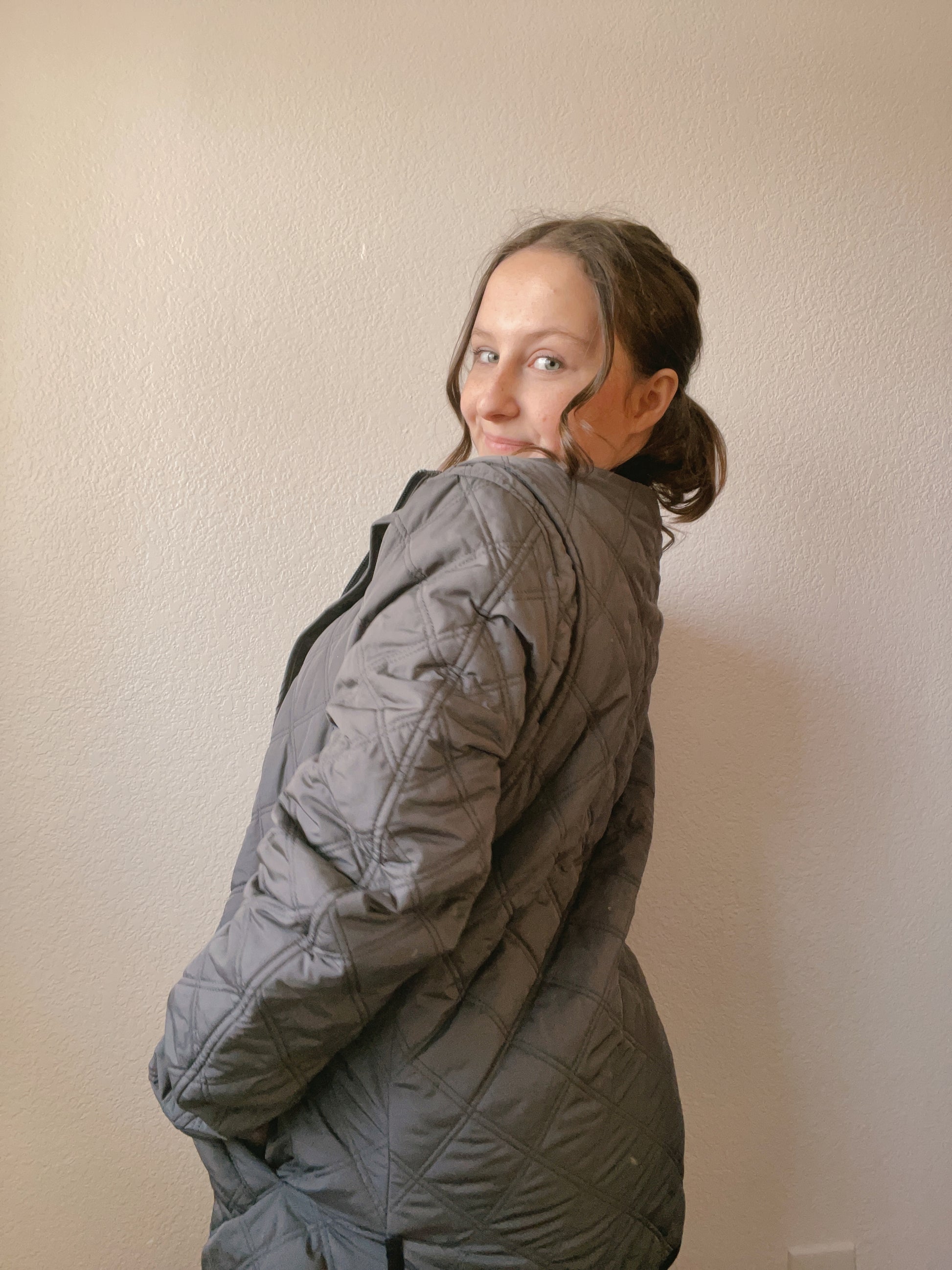 Quilted Button Up Coat | From the Rack | Grace Thrifts