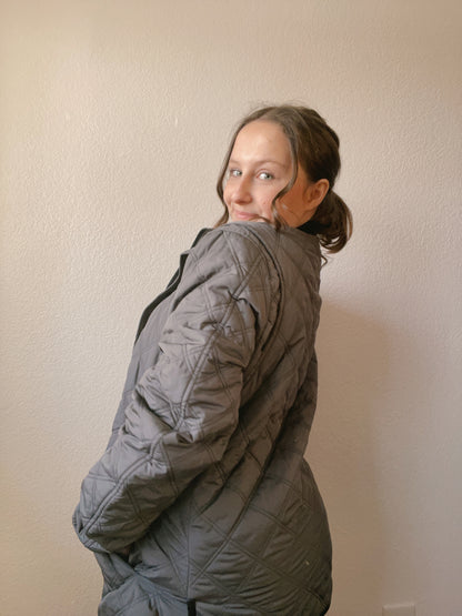 Quilted Button Up Coat | From the Rack | Grace Thrifts