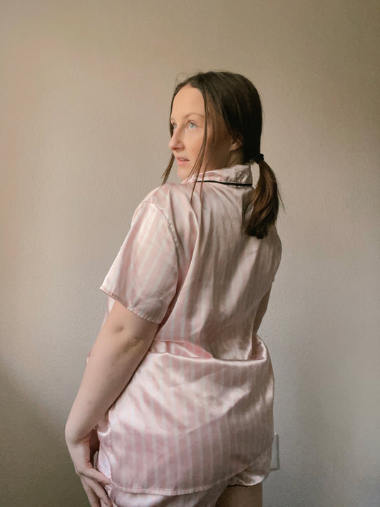 Pink Striped PJ Set | From the Rack | Grace Thrifts