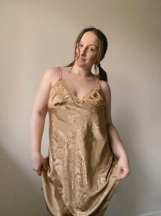 Golden Goddess Slip Dress | From the Rack | Grace Thrifts