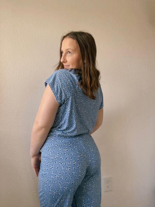Blue Floral PJ Set | From the Rack | Grace Thrifts