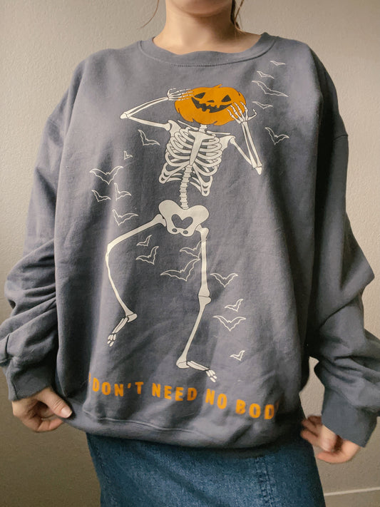 Don't Need No Body Crewneck | From the Rack | Grace Thrifts