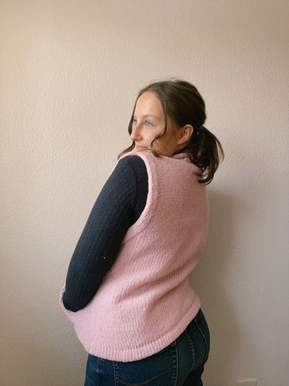 Pink Fuzzy Zip Up Vest | From the Rack | Grace Thrifts