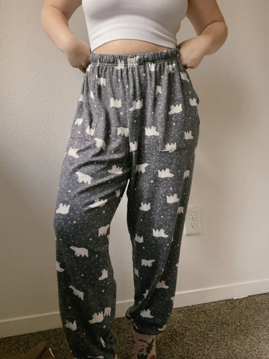 Grey Polar Bear Pajama Pants
