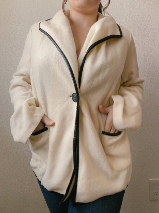 Soft Black & White Coat | From the Rack | Grace Thrifts