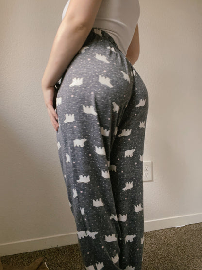 Grey Polar Bear Pajama Pants