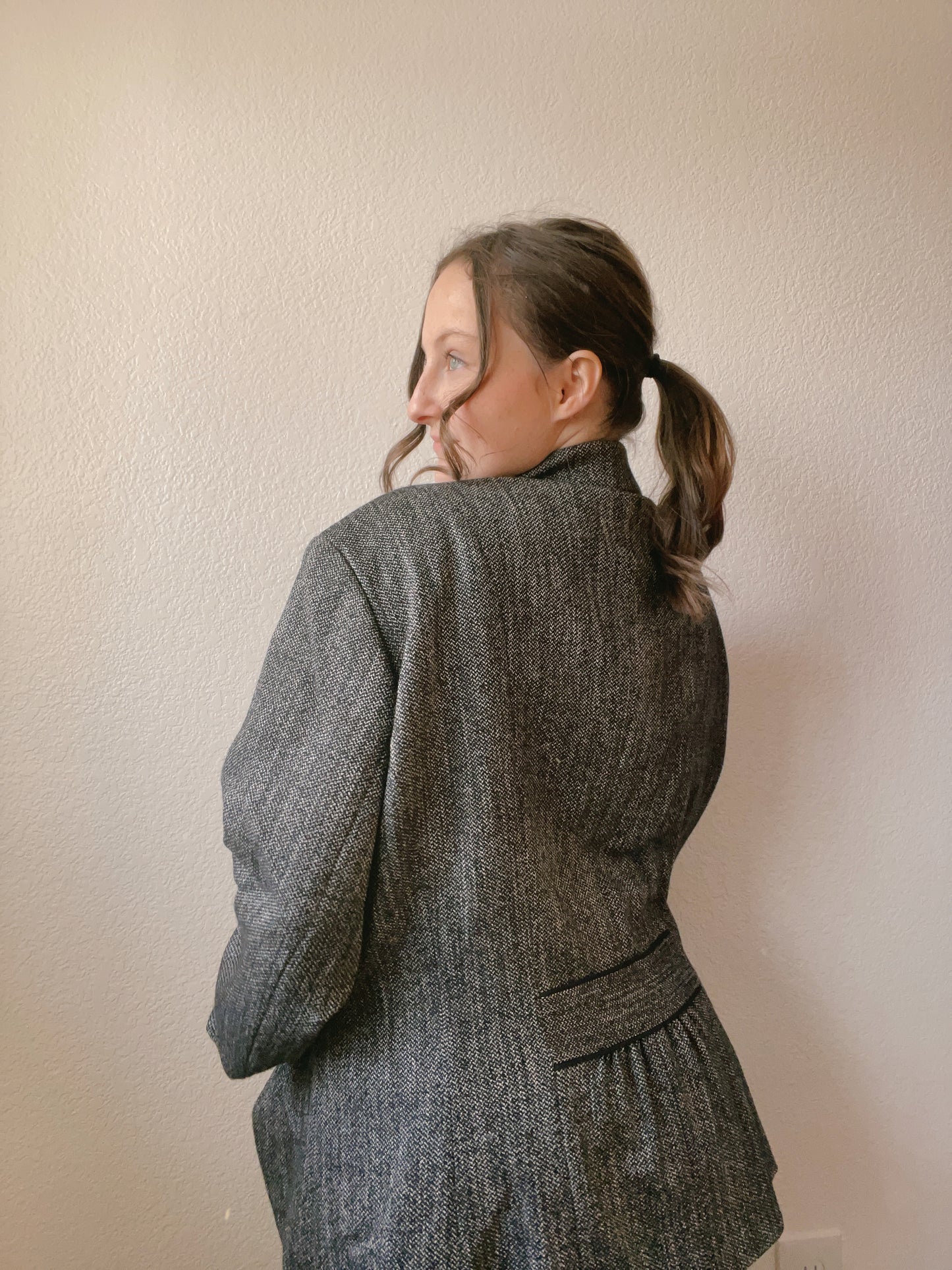 Dark Grey Winter Blazer Coat | From the Rack | Grace Thrifts